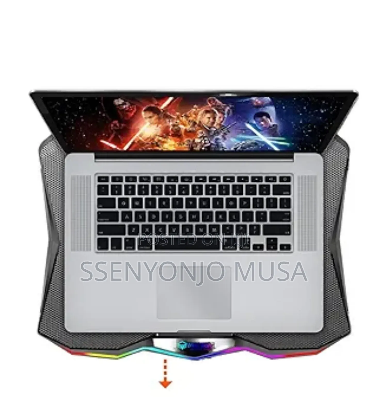 Pc Stand Cooler Pad - Quiet Adjustable RGB Laptop Cooler