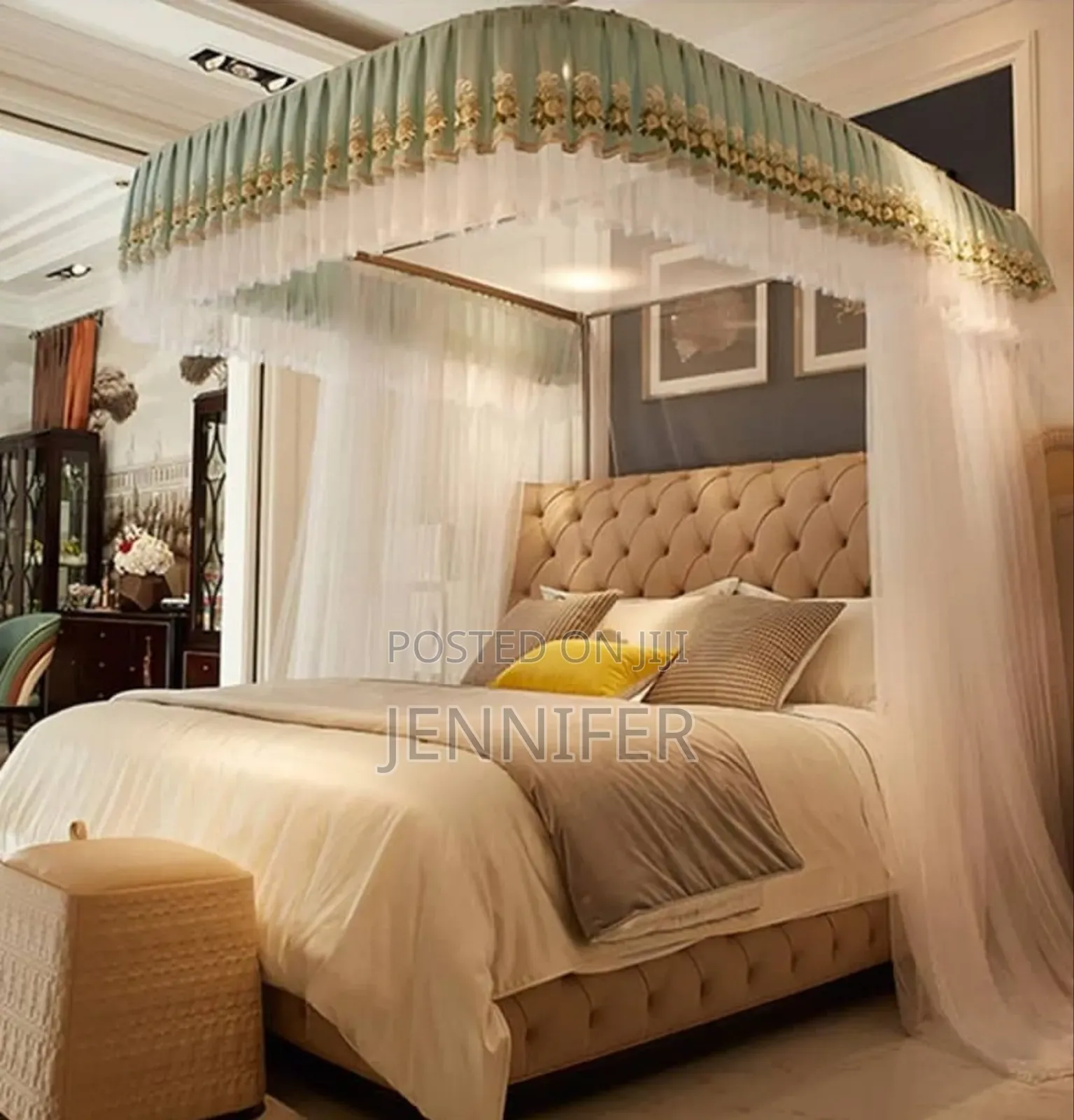 Rail Mosquito Net , U-Shaped Rail Bed Curtains 5by6 6by6