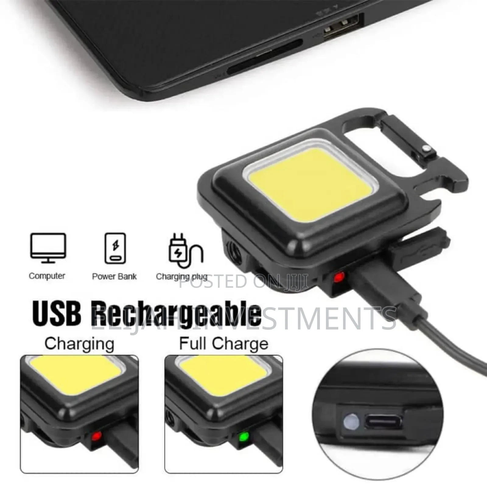 Cob Small Flashlights 500 Lumens Bright Rechargeable