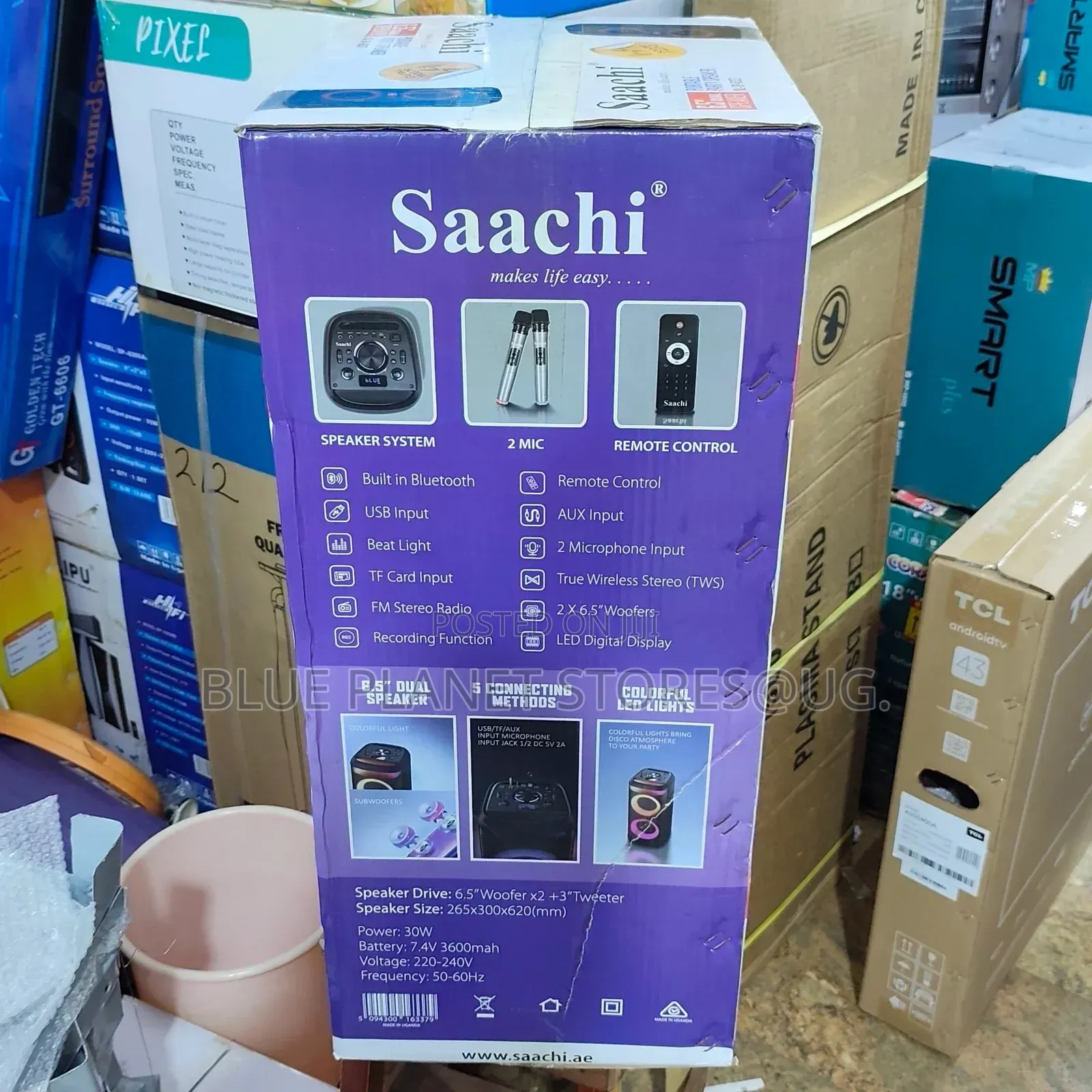 Saachi "6.5" Dual Party Speaker With 2 Mics \\ Nl-Sp-6337
