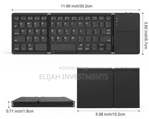 Foldable Wireless Bluetooth Keyboard With Touchpad