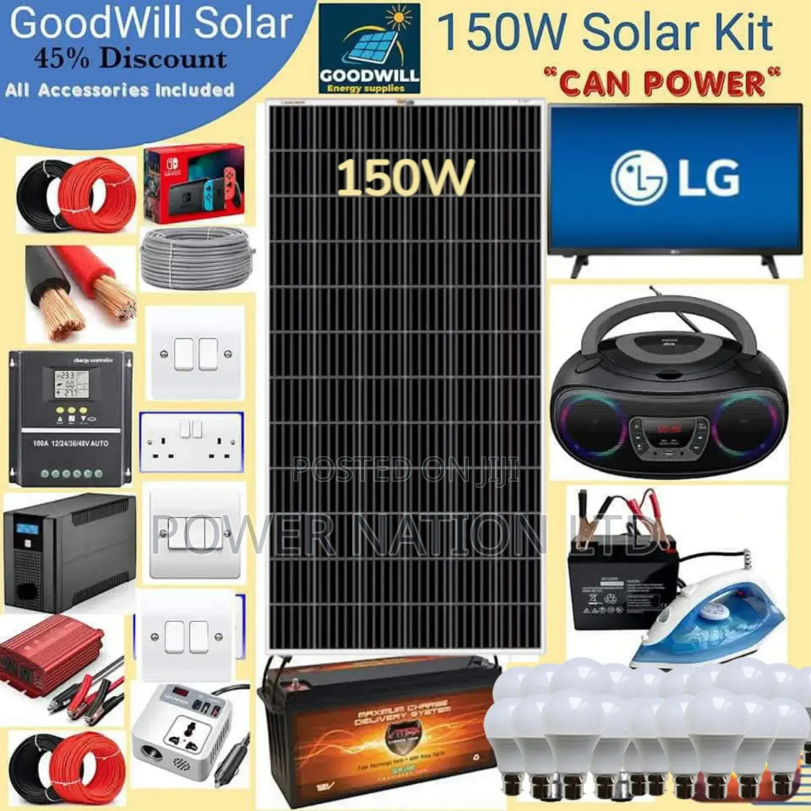 150w Solar Energy System Full Kit Green Power