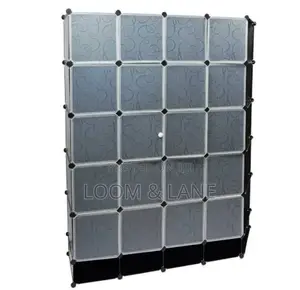 Space Saving 4-Column Plastic Wardrobe With Shoe Rack