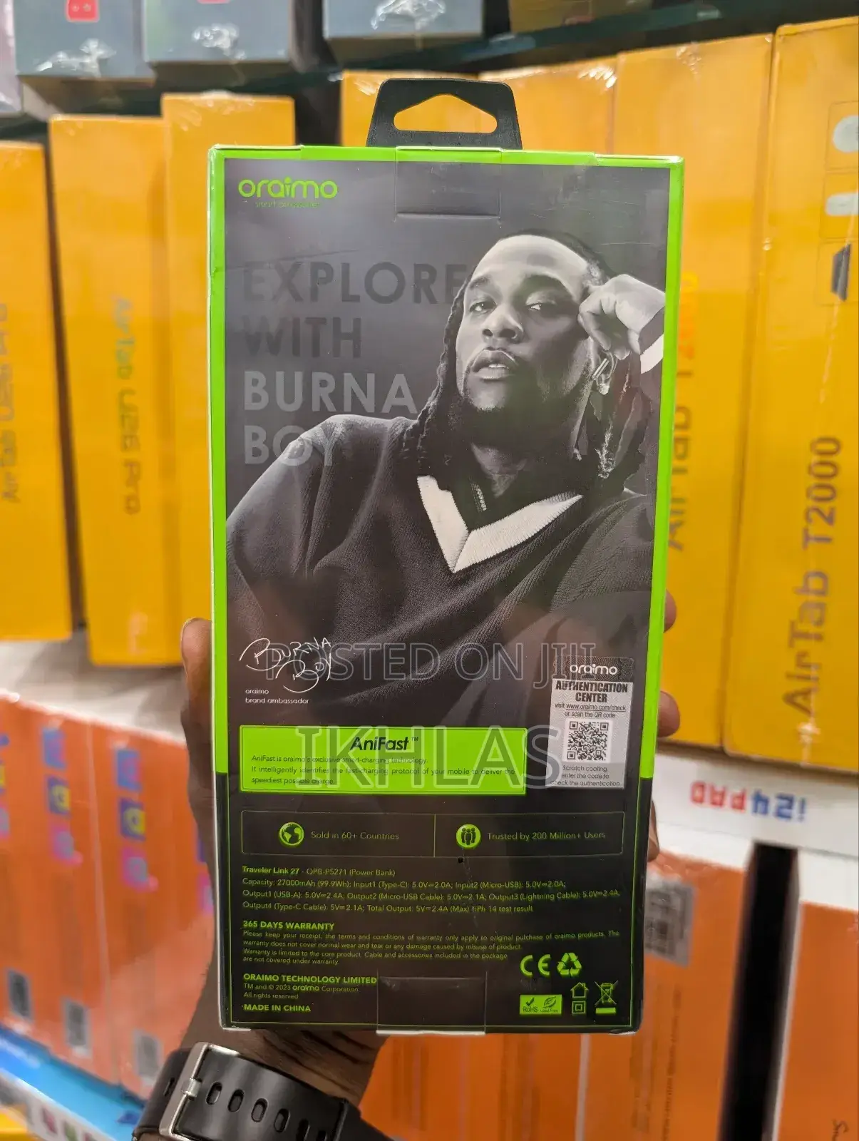 27000mah Oraimo Powerbank With Attached Cables