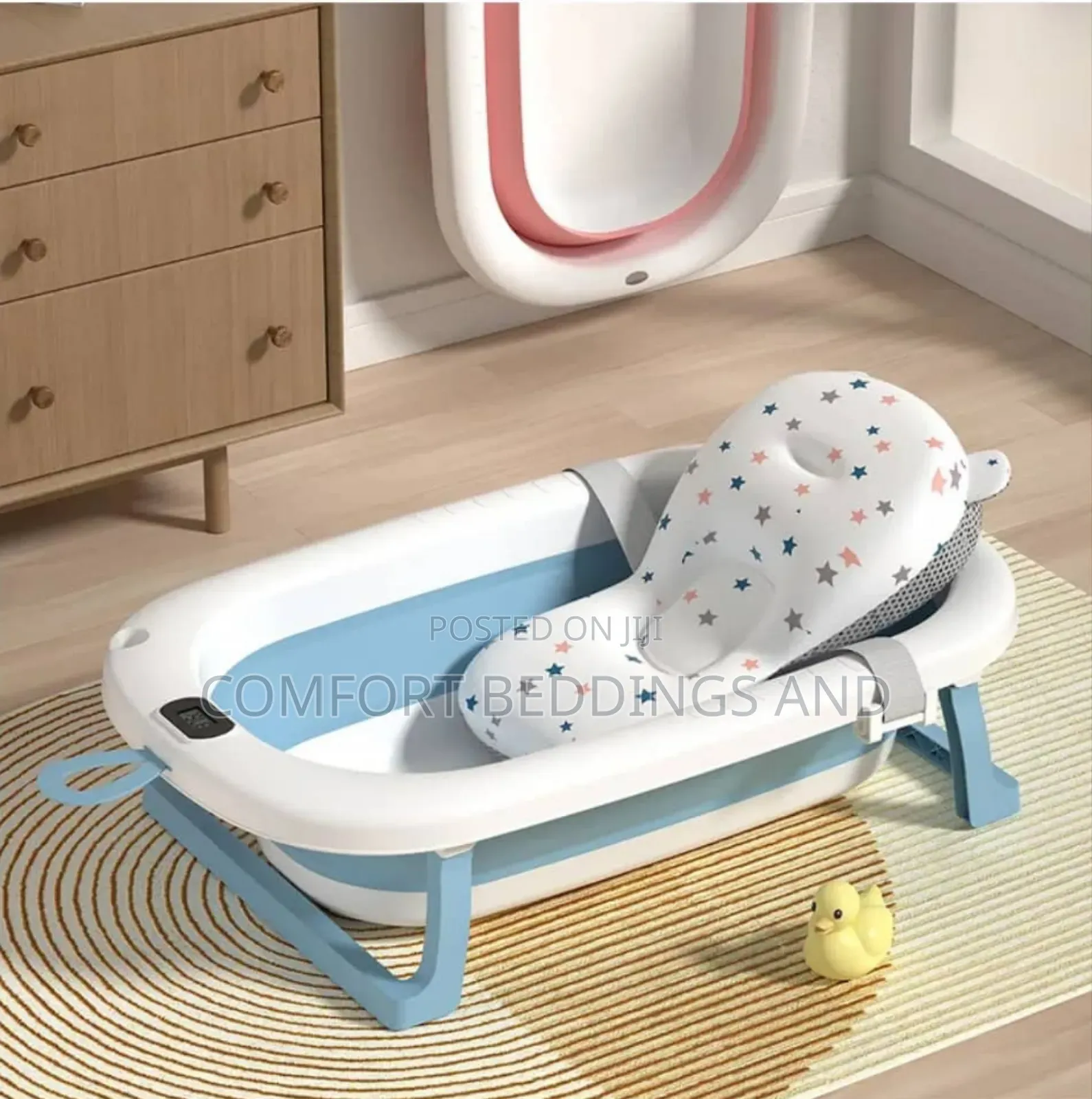 Foldable Plastic Baby Basin Blue