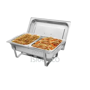 New Stainless Steel Double Chafing Dish.