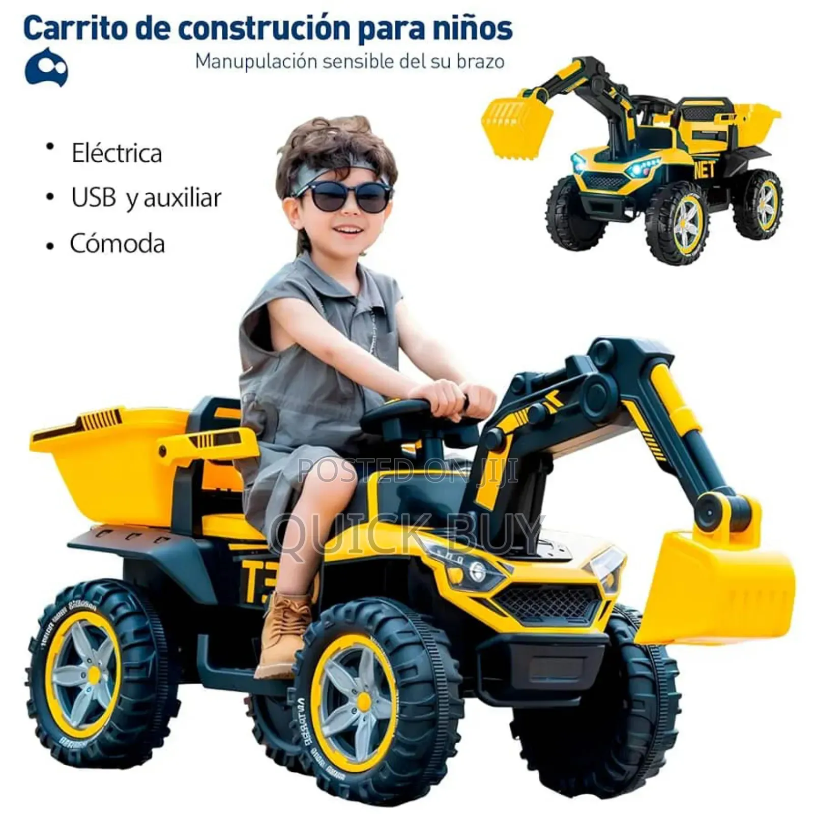 Kids' Electric Ride-on Excavator or Construction Vehicle