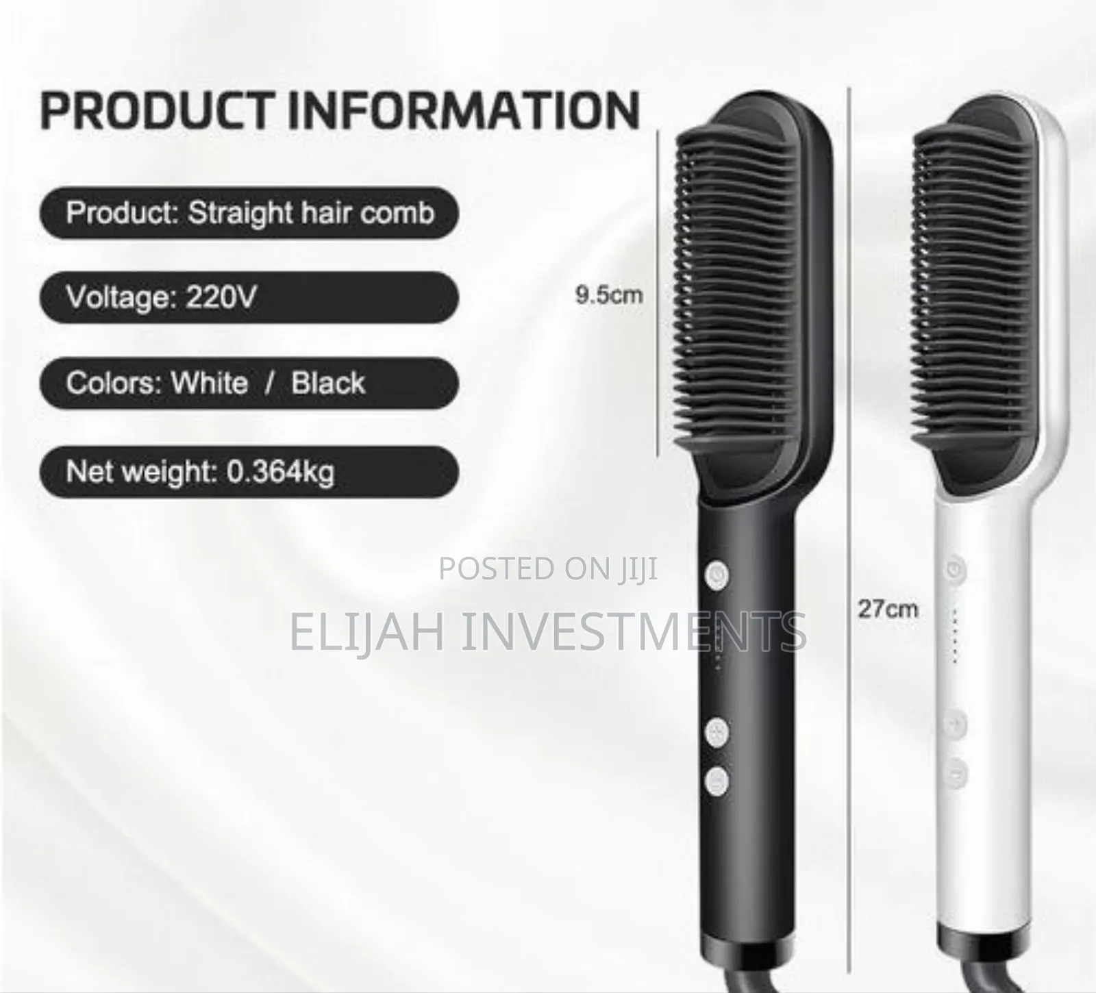 2-in-1 Electric Hair Straightener,Cutler PTC Heating Brush