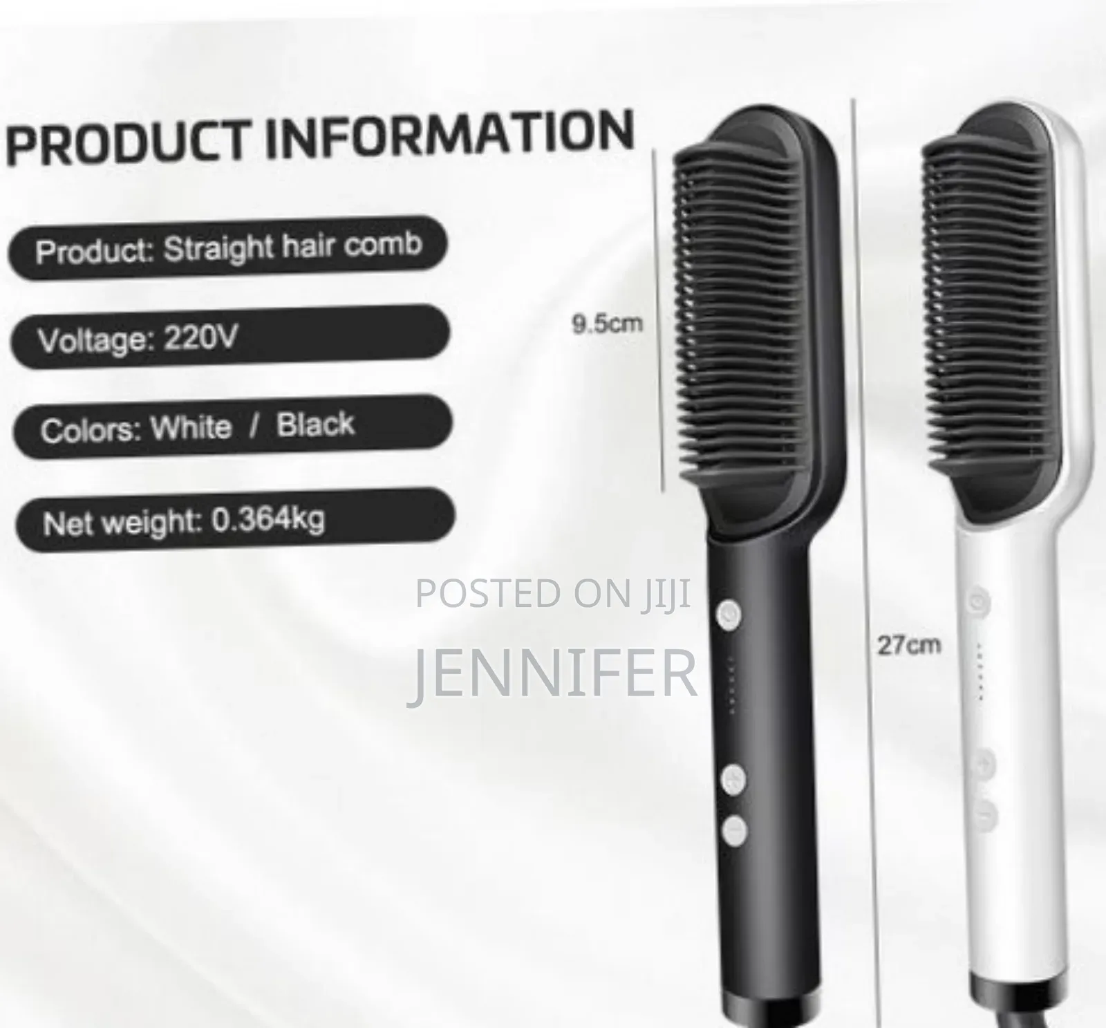 2-in-1 Electric Hair Straightener, Cutler PTC Heating Brush