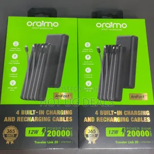Oraimo Portable Power Bank - 20000mah With In Built Cables