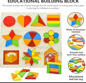 Wooden Kids Educational Colourful Square Tangram Game Puzzle