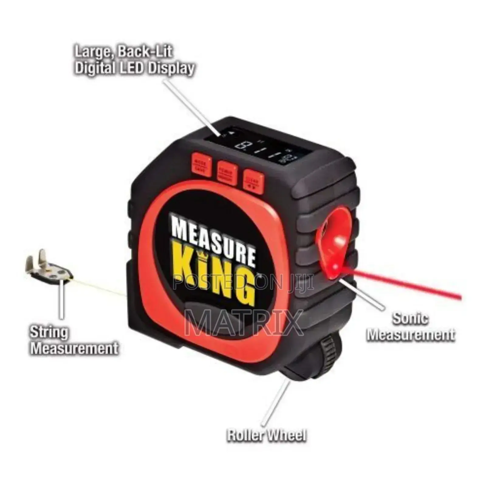 3-in-1 Laser Digital Tape Measure String Mode, Sonic Mode