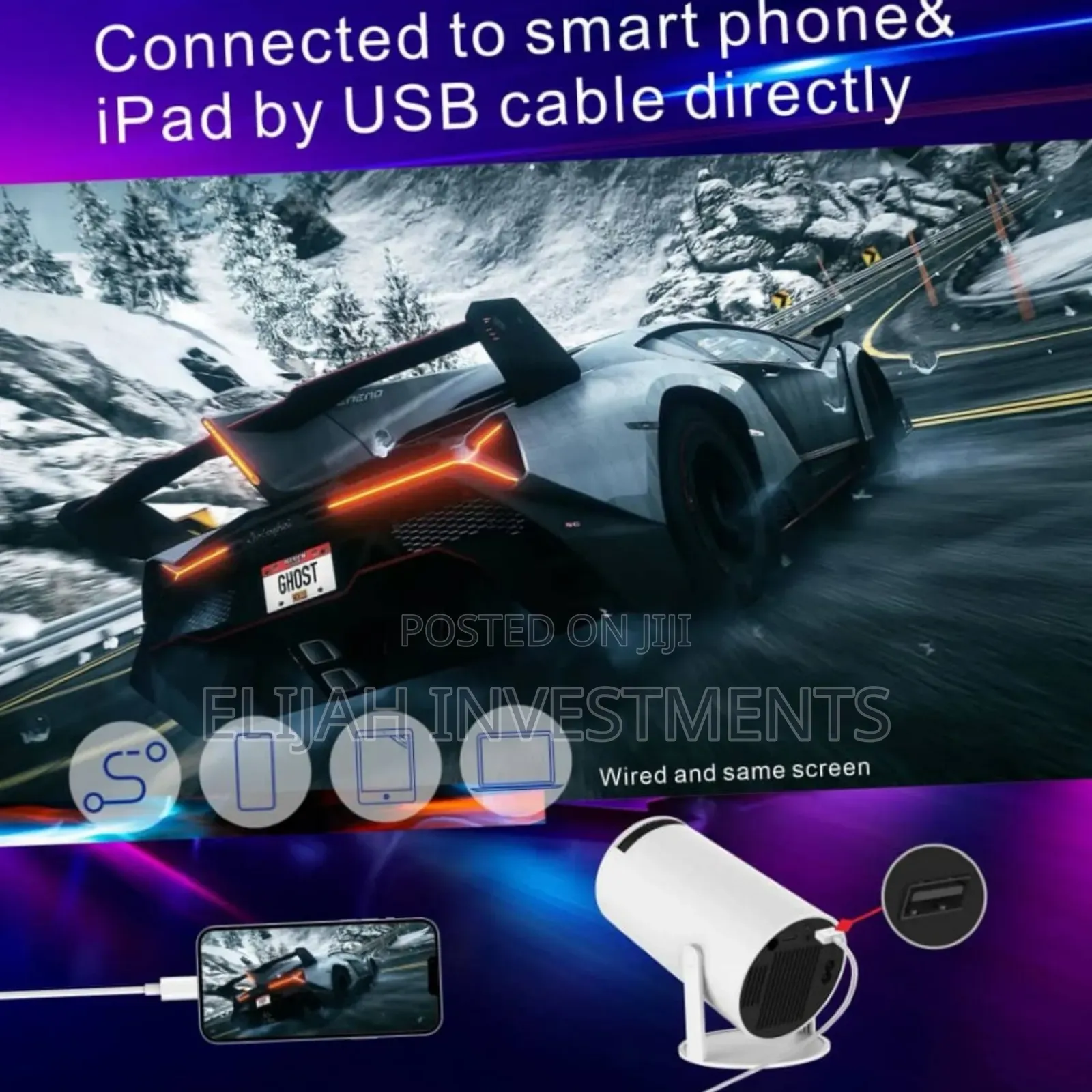 New Smart Android Home Theatre Projector Up to 130inch