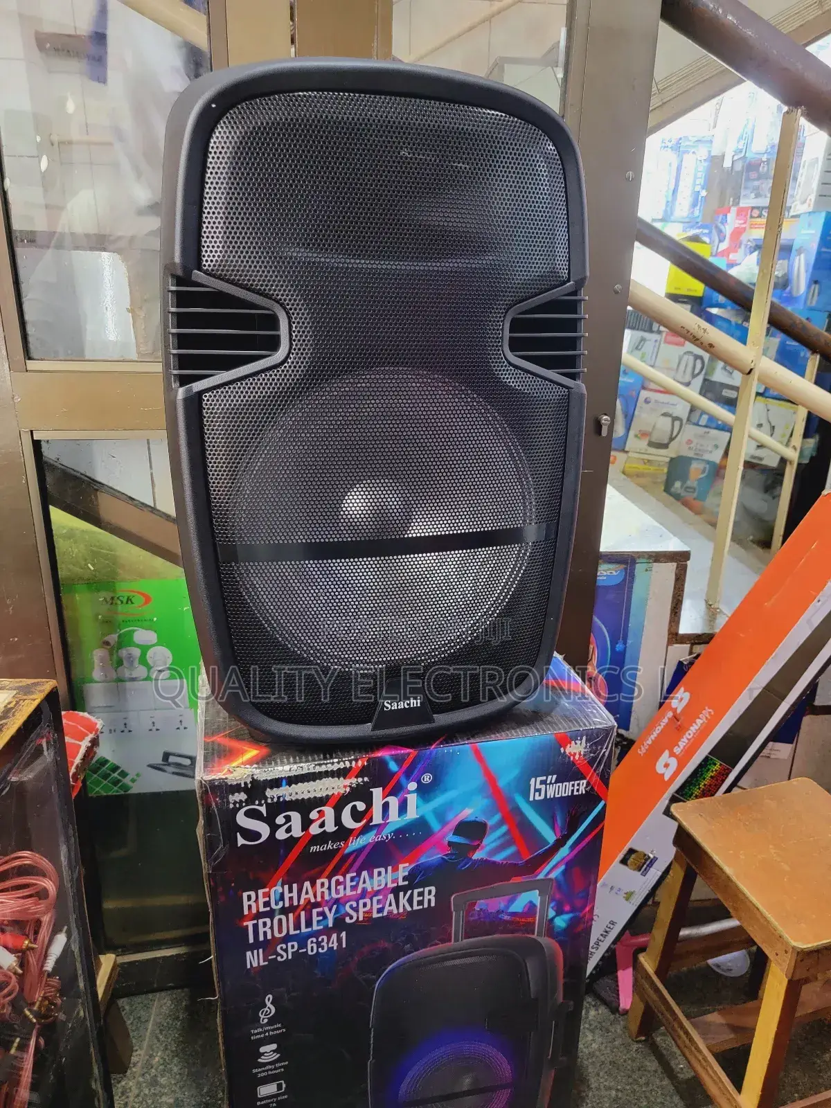 Saachi Rechargeable Speakers 2 Microphones
