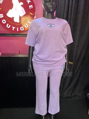 Photo - Cute Purple Designer Two Piece Top and Pants Size Large