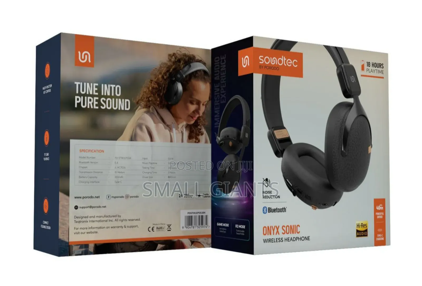 Porodo Soundtec Onyx Sonic Wireless Headphones