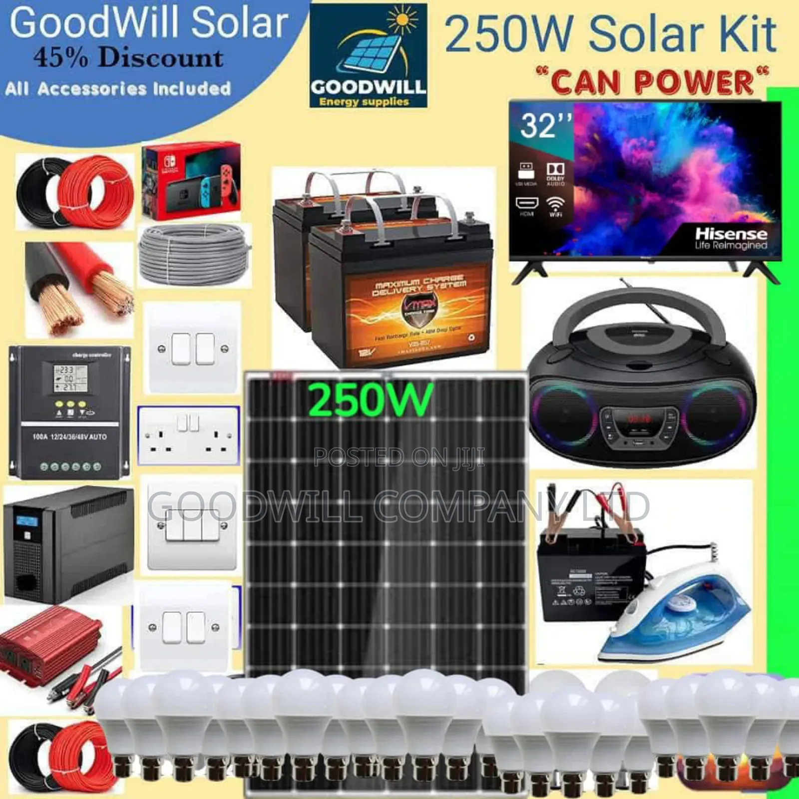 250w Solar Energy System Full Kit Green Power