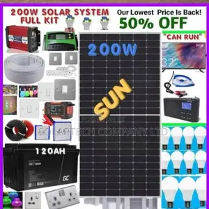 200w Solar System Full Kit/ All Installation Materials Zako