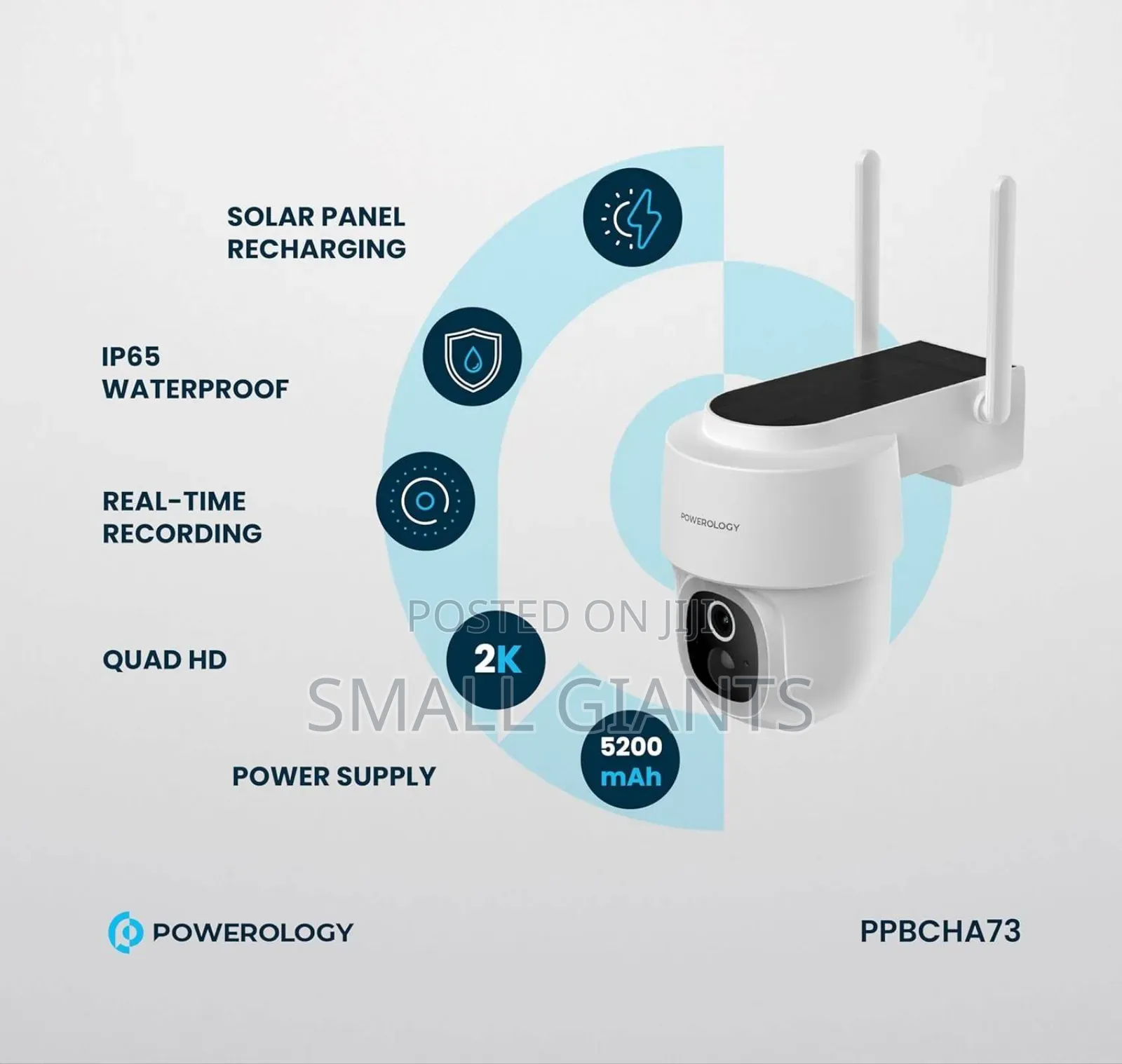 Powerology Solar Pan Tilt Outdoor Camera