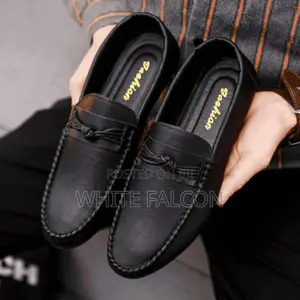 Falcon Moccasins for Men, Rubber Sole, Walking Shoes-Black