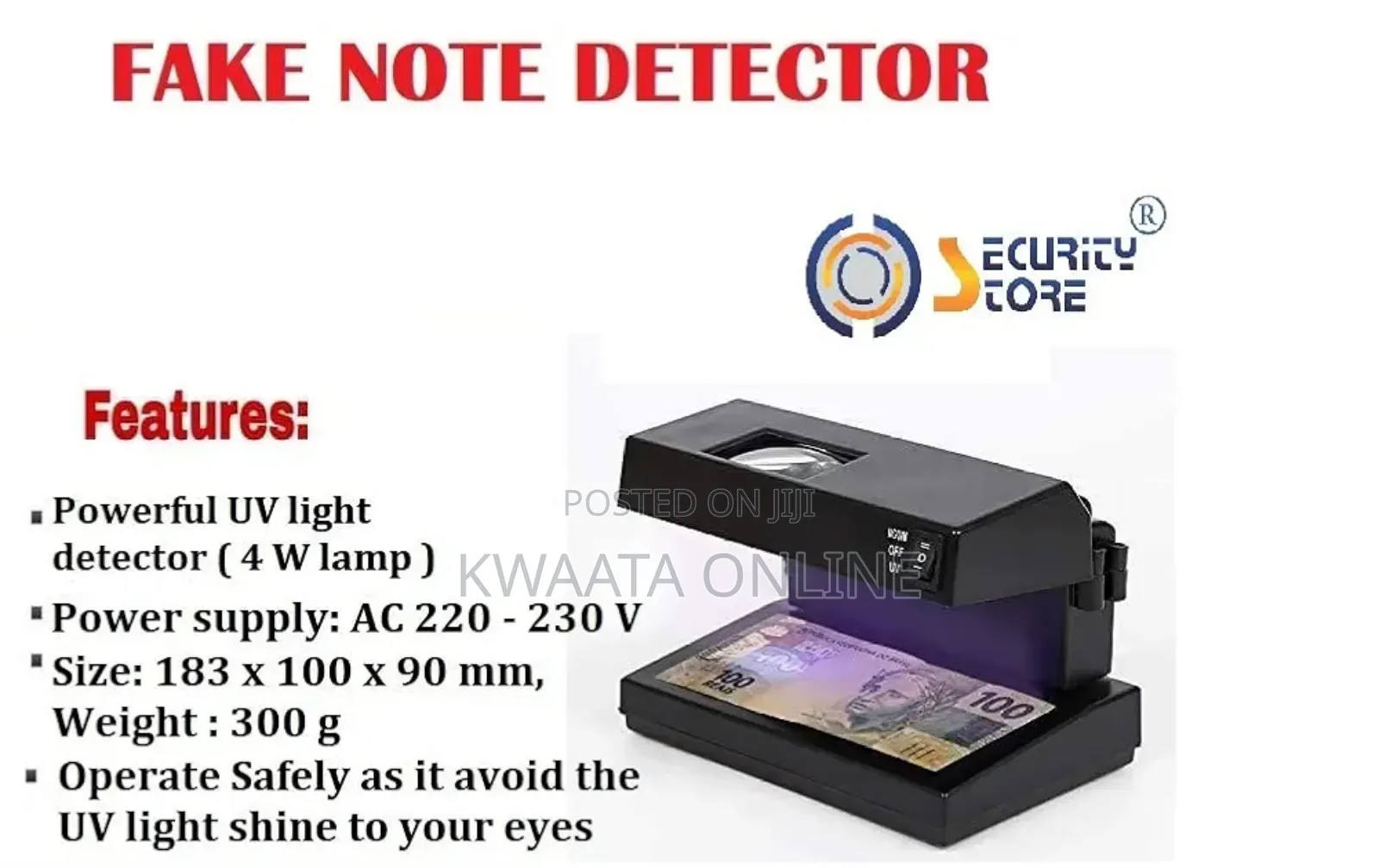 Star Counterfeit Money Detector, Black