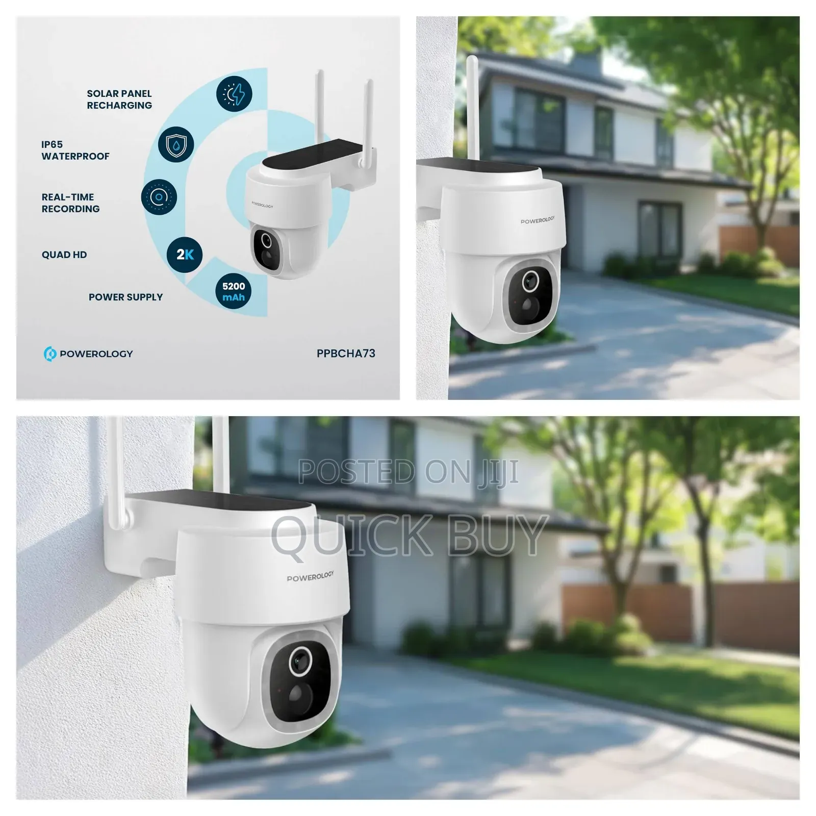 Powerology Solar Pan Tilt Outdoor Camera