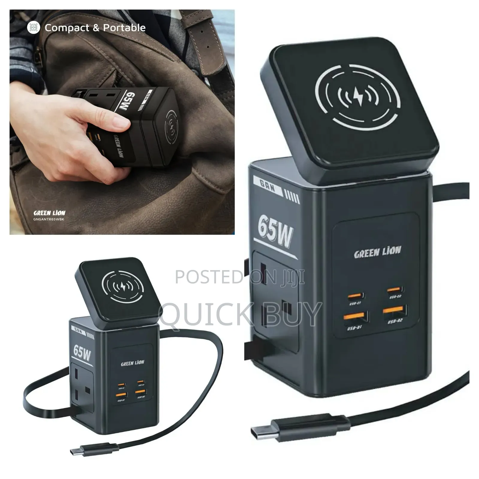 Green Lion 8-in-1 Power Station Travel Adapter