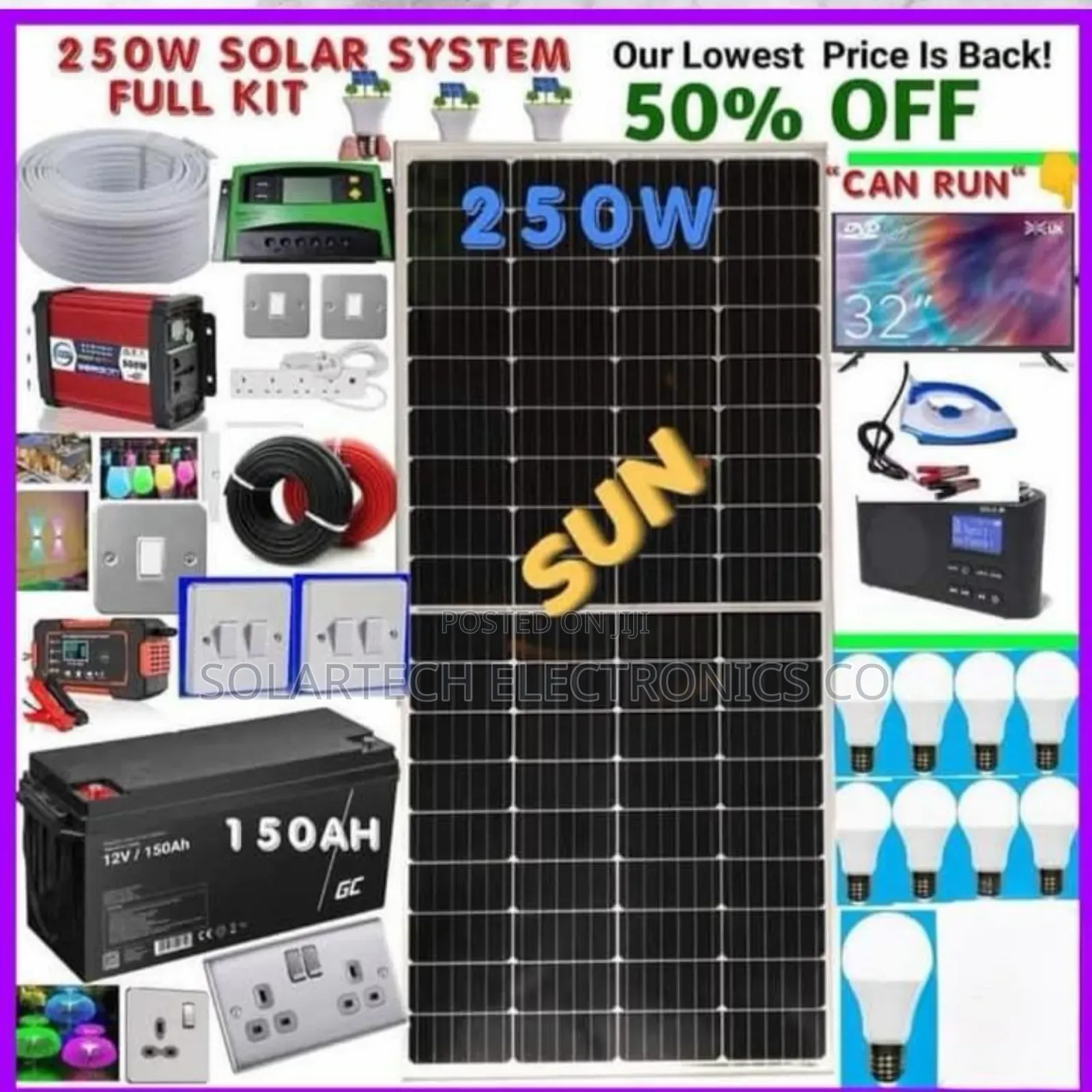 250w Original and Durable Solar System Full Kit Hemk
