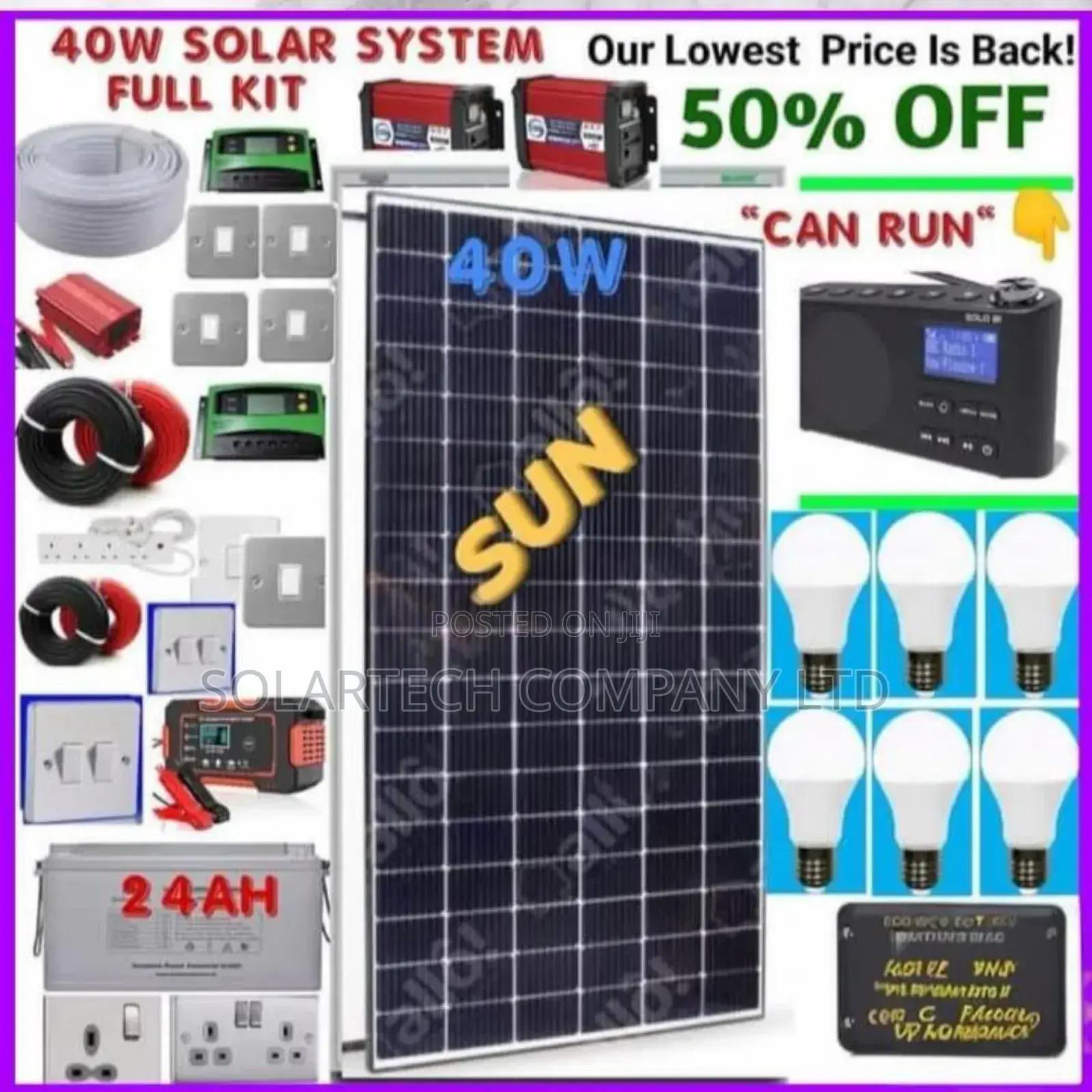 40w Original and Durable Solar System Full Kit Hemk