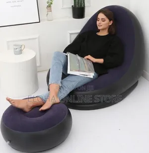 Portable Air Pumped Sofa With Foot Rest and Manual Pump