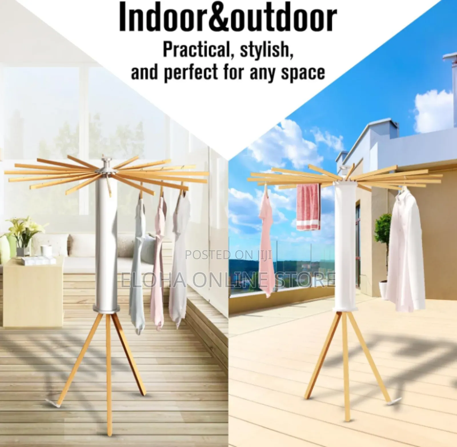 Foldable Wooden Metal Collapsible Clothes Drying Rack