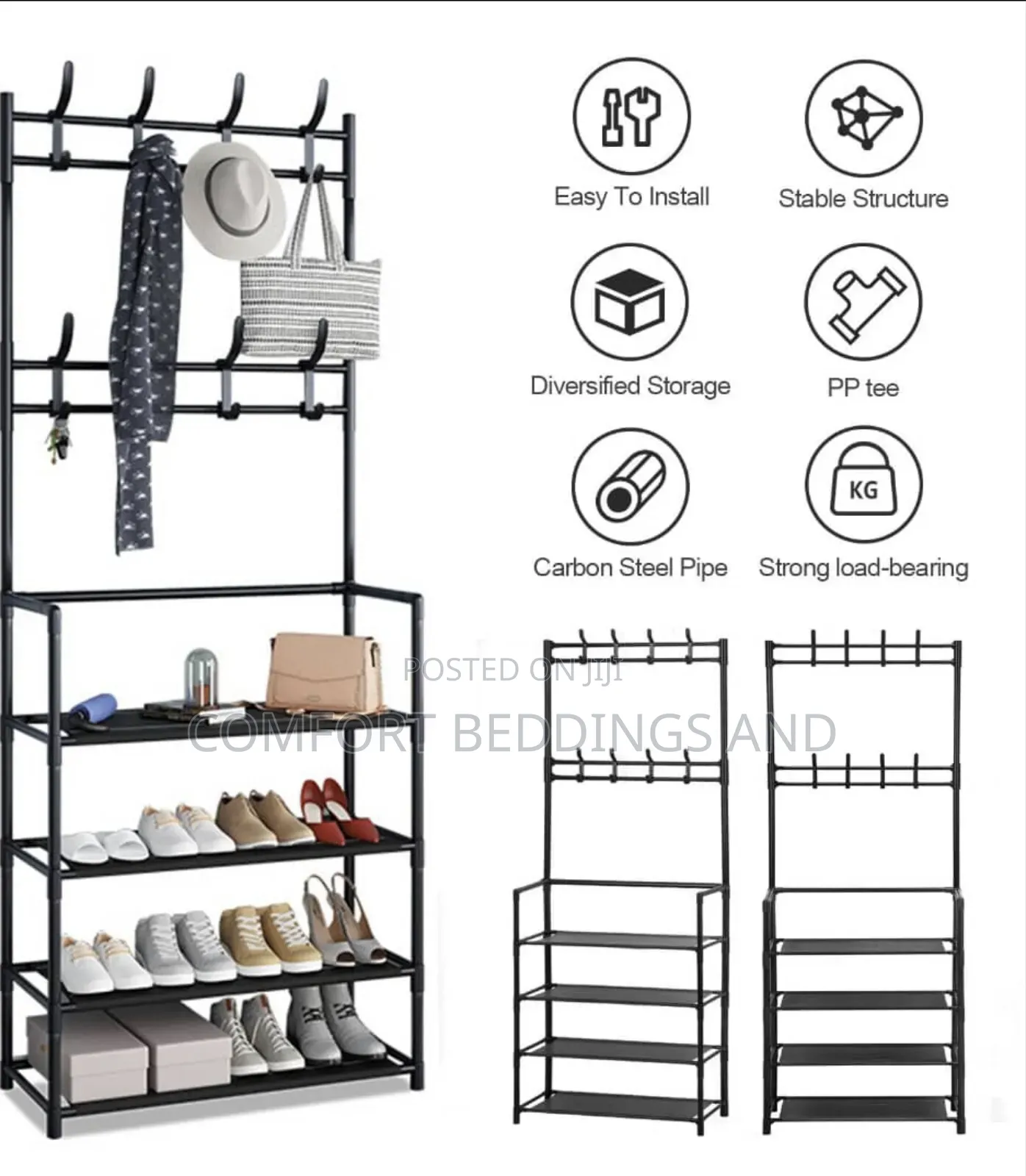 Five Row Storage Rack / Shoe Rack Black