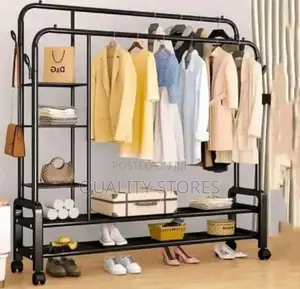 Free Standing Metallic Closet / Clothes Storage Rack