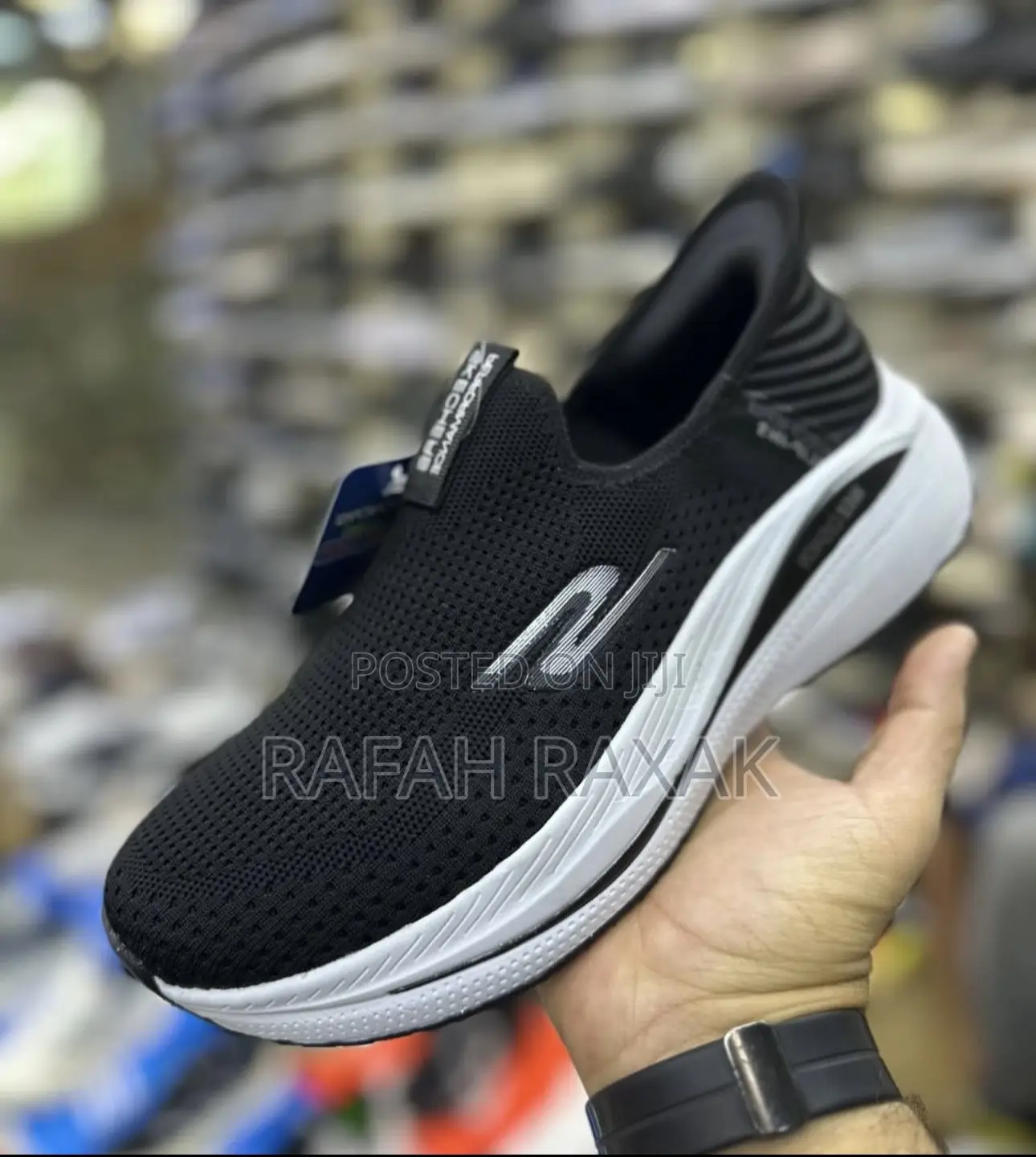 New Black/White Skechers Slip-ins Max Cushion Sneakers