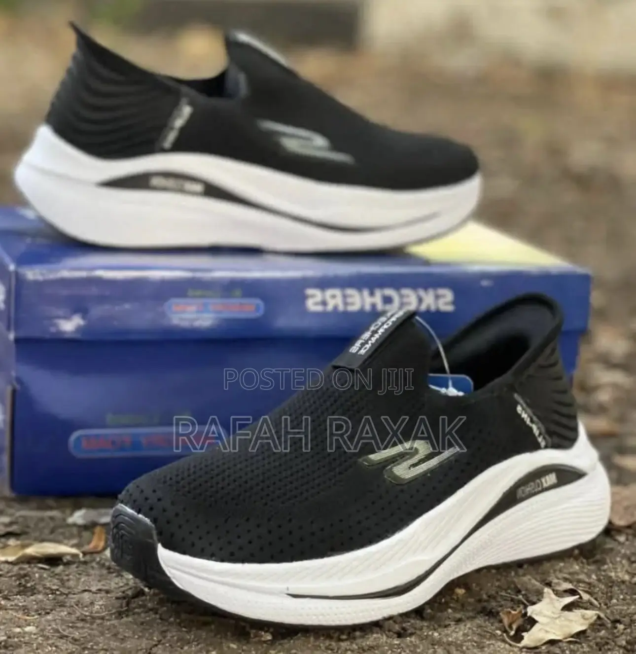 Original Black/White Skechers Slip-ins Max Cushion Sneakers