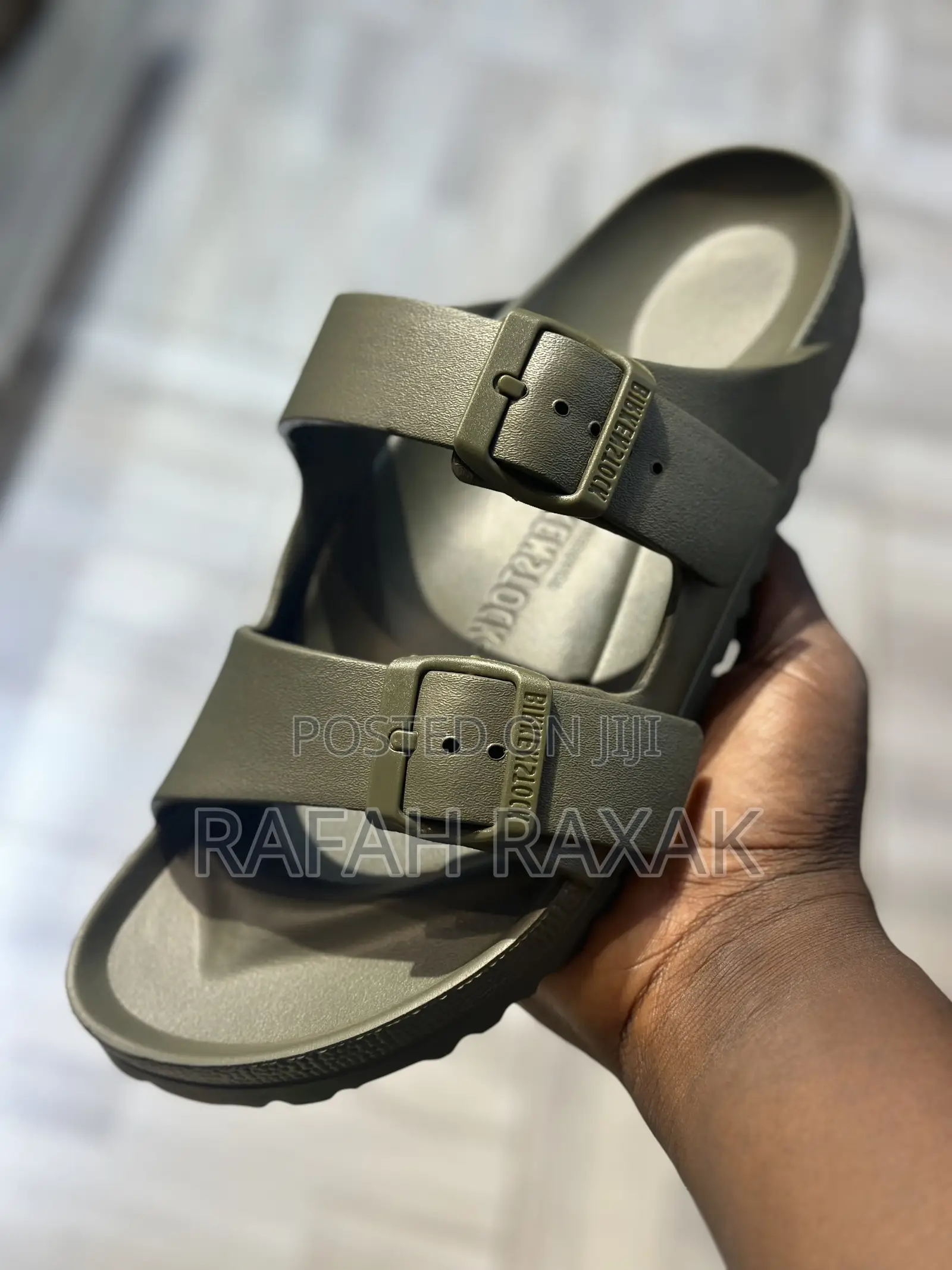 Army Green Birkenstocks Arizona Eva Rubber Waterproof Sandal