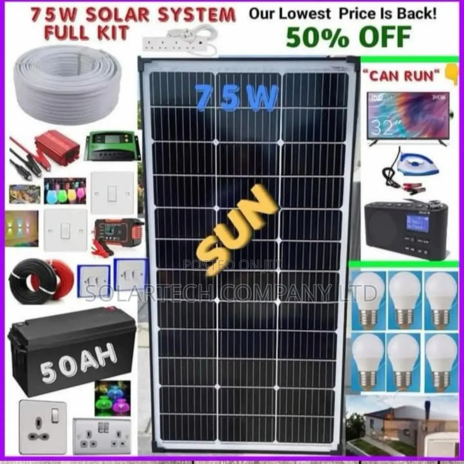75w Durable Solar Power System Full Kit Zeph