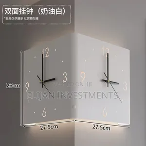 Wall House Corner Clock Side by Side View With Led Lights