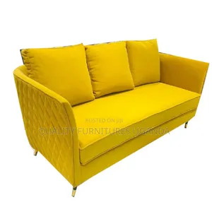 Valvet Yellow 3 Seater