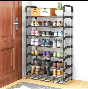 Metallic Shoe Rack 7 Layer Rack Stainless Steel