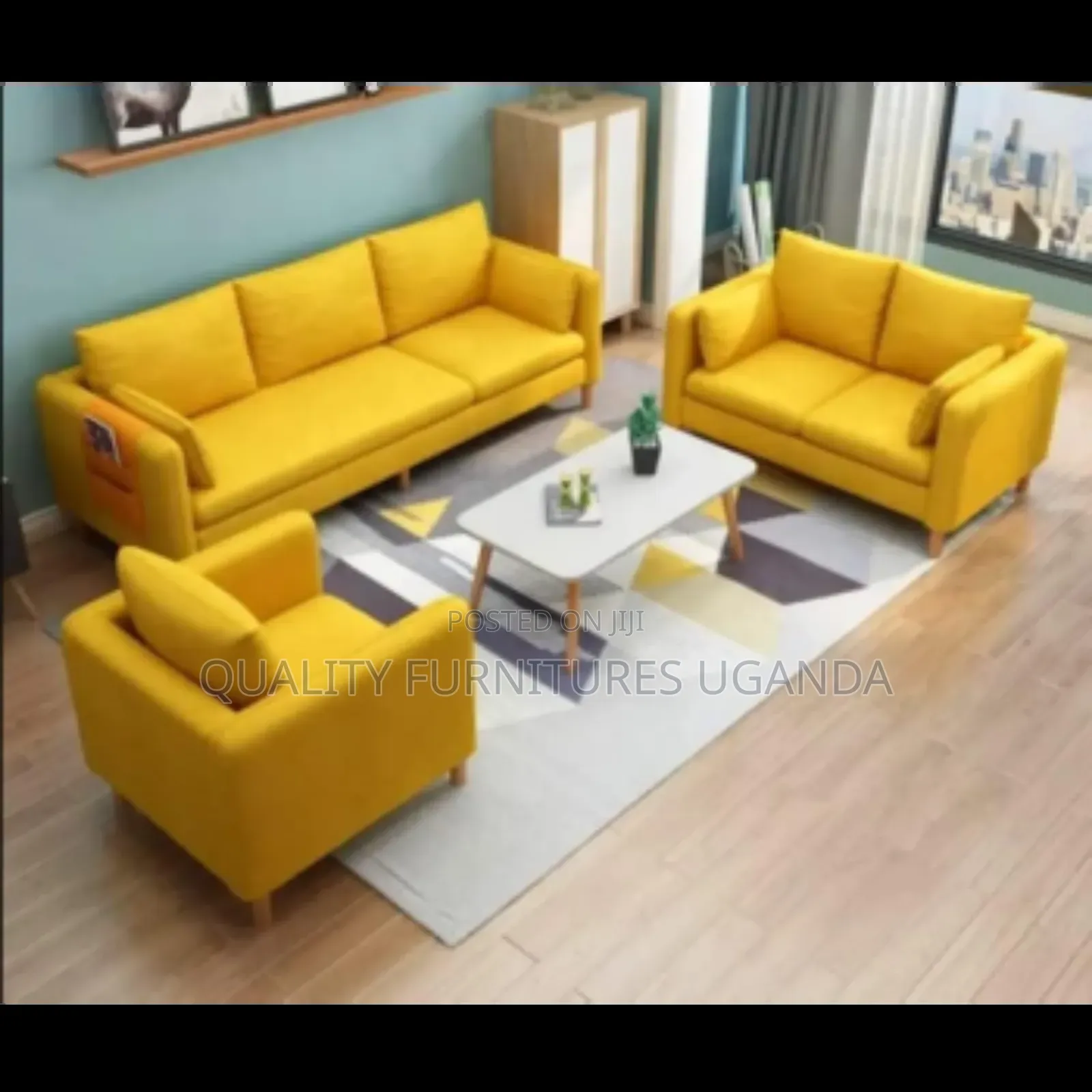 Mustard Yellow Rectangular 6 Sitter Sofas