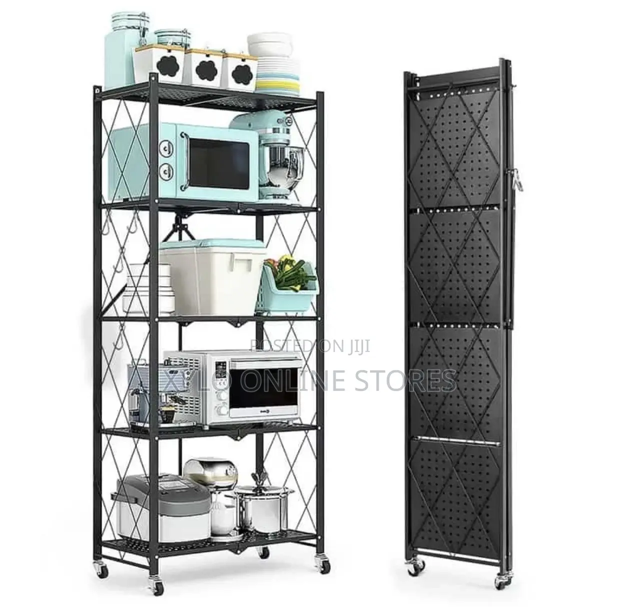 A 4 Tier Foldable Kitchen Rack