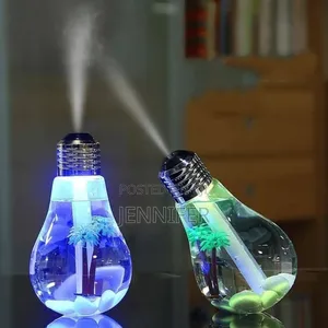 Bulb Home Decor Humidifier With Light Scenery