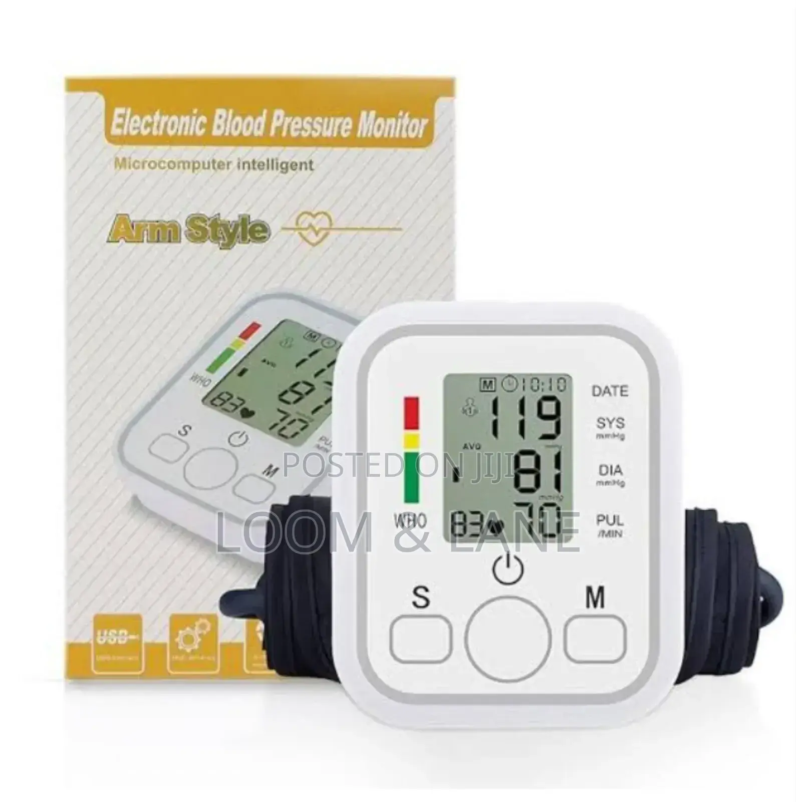 Automatic Digital Blood Pressure Monitor, White