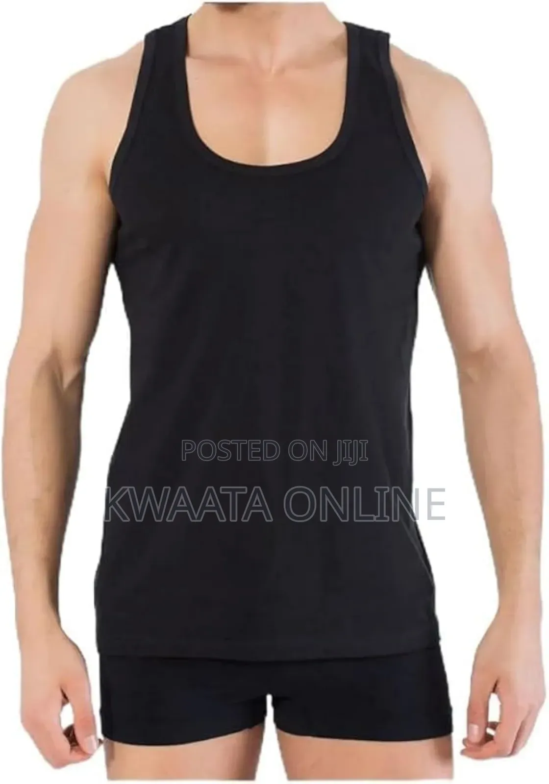 1 Piece Berrak Men's Vest Premium Cotton- Black