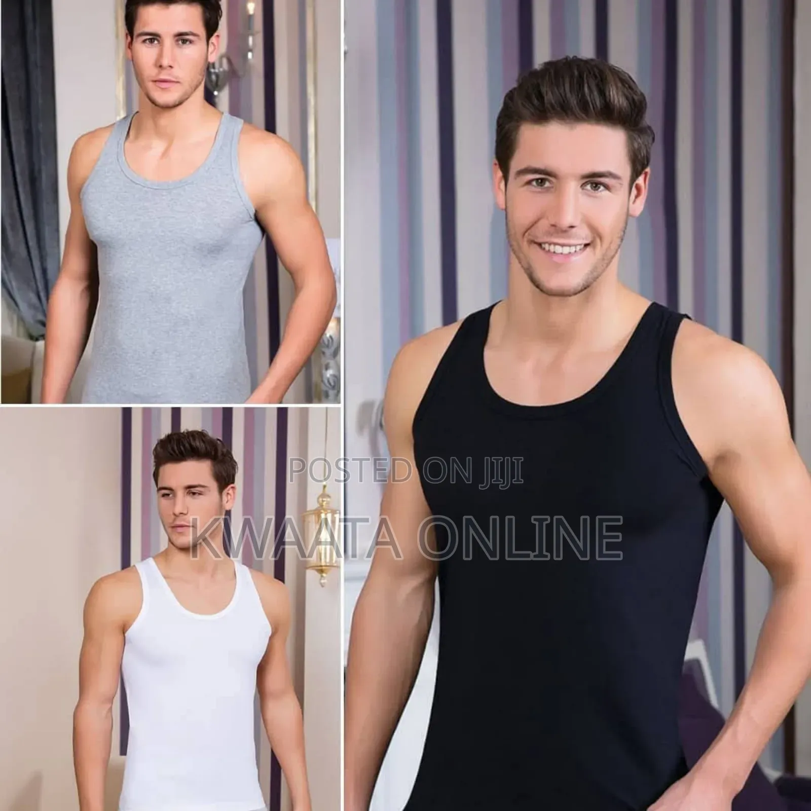 1 Piece Berrak Men's Vest Premium Cotton- Black