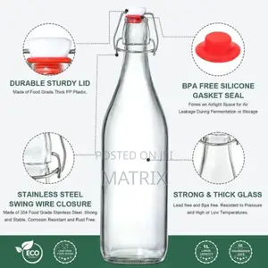 Clear Swing Glass Water Juice Bottle