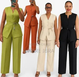 Stripped Ladies Office Two-Pieces