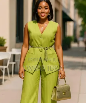 Stripped Ladies Office Two-Pieces