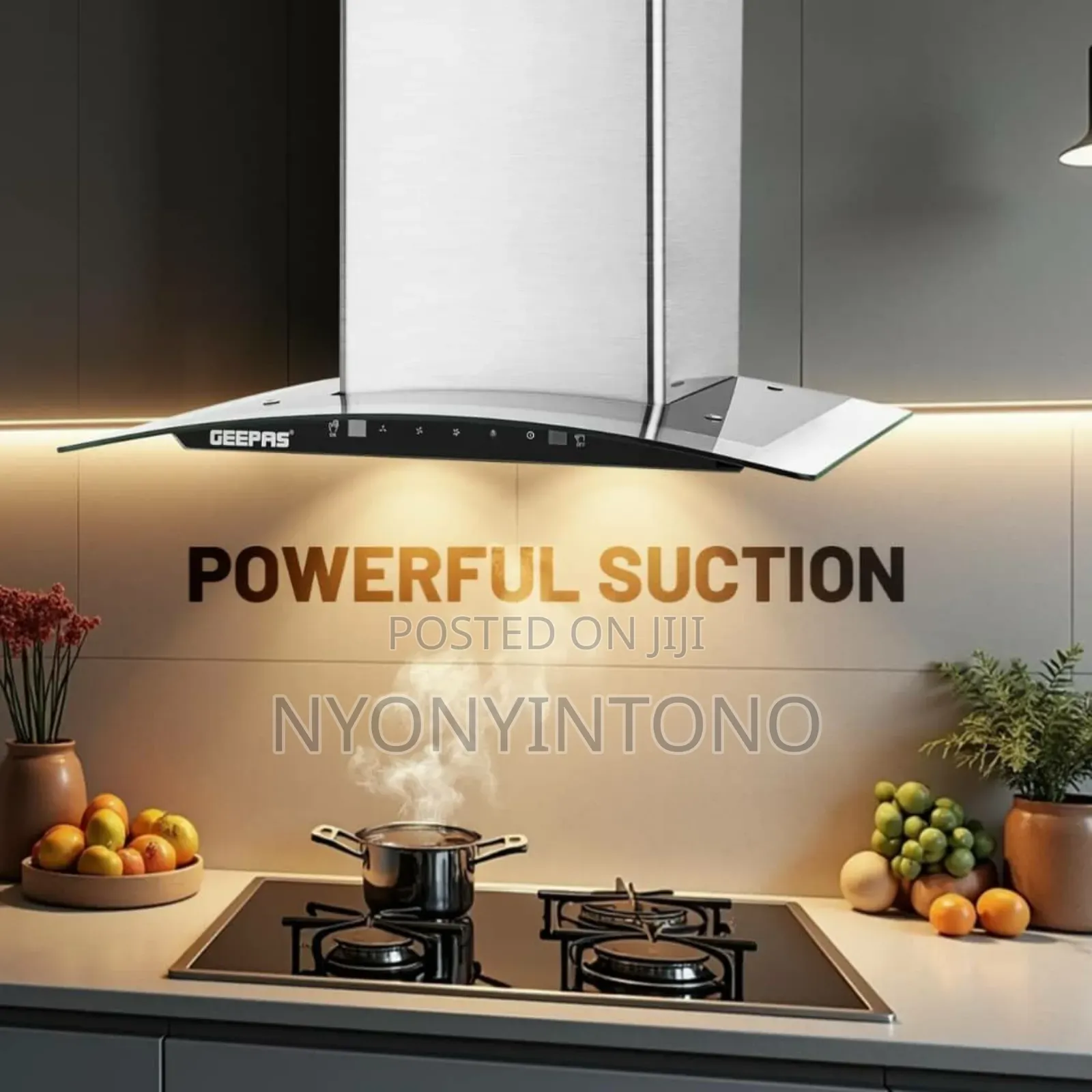 Geepas Wide Curved Glass Hood Chimney GHD-601